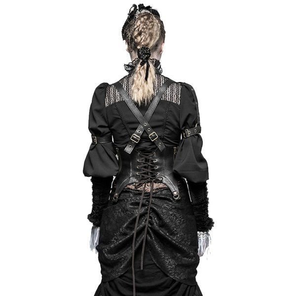 Nouvelle tendance PUNK RAVE Serre-Taille Marron Foncé ‘Dragon Lady’ 4