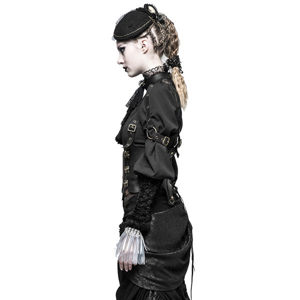 Nouvelle tendance PUNK RAVE Serre-Taille Marron Foncé ‘Dragon Lady’ 5