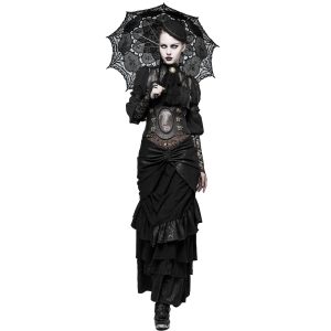 Nouvelle tendance PUNK RAVE Serre-Taille Marron Foncé ‘Dragon Lady’ 24