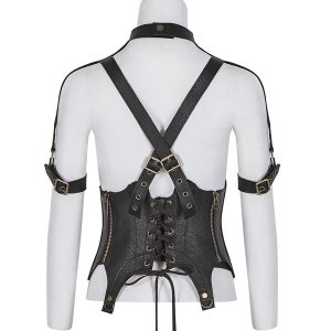 Nouvelle tendance PUNK RAVE Serre-Taille Marron Foncé ‘Dragon Lady’ 28