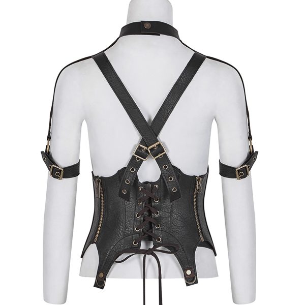 Nouvelle tendance PUNK RAVE Serre-Taille Marron Foncé ‘Dragon Lady’ 8