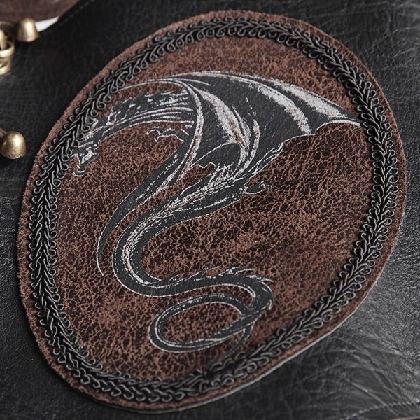 Nouvelle tendance PUNK RAVE Serre-Taille Marron Foncé ‘Dragon Lady’ 10