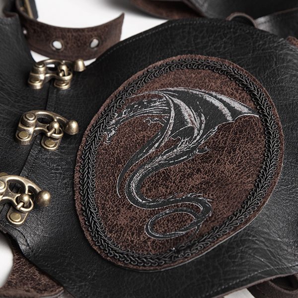 Nouvelle tendance PUNK RAVE Serre-Taille Marron Foncé ‘Dragon Lady’ 11