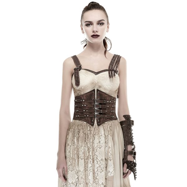 PUNK RAVE Serre-Taille Steampunk ‘Bestia’ Marron mode 3