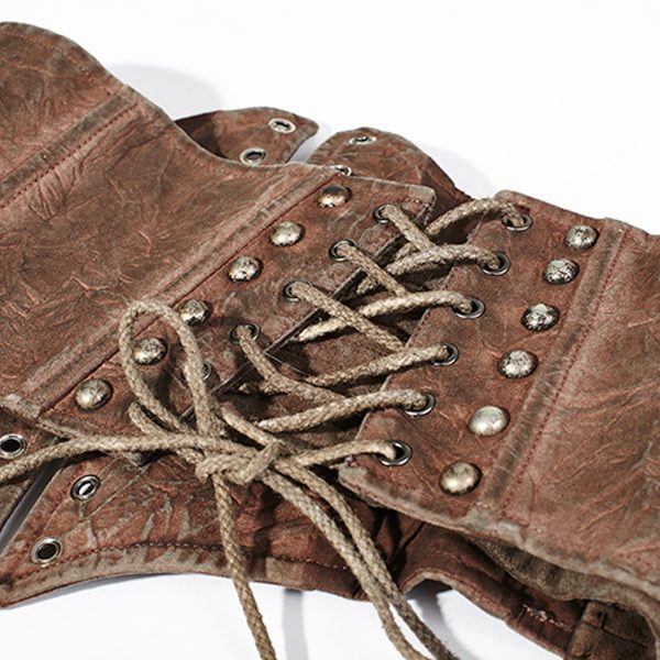 PUNK RAVE Serre-Taille Steampunk ‘Bestia’ Marron mode 12