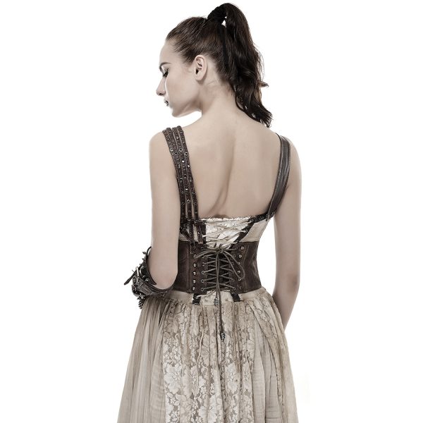 PUNK RAVE Serre-Taille Steampunk ‘Bestia’ Marron mode 4