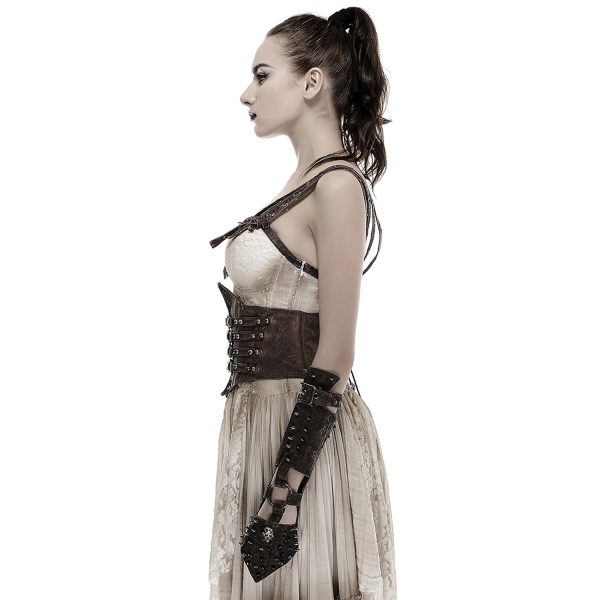 PUNK RAVE Serre-Taille Steampunk ‘Bestia’ Marron mode 5