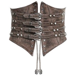PUNK RAVE Serre-Taille Steampunk ‘Bestia’ Marron mode 26