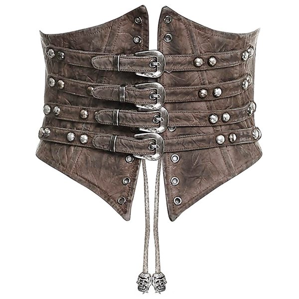 PUNK RAVE Serre-Taille Steampunk ‘Bestia’ Marron mode 7