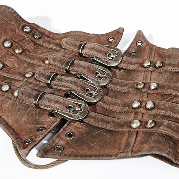 PUNK RAVE Serre-Taille Steampunk ‘Bestia’ Marron mode 10
