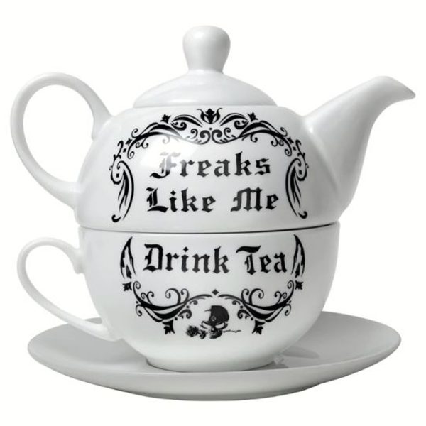 destockage ALCHEMY GOTHIC Service à Thé ‘Freaks Like Me Drink Tea’ 1