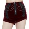 en ligne DEVIL FASHION Short ‘Artemis’ En Velours Bordeaux 37