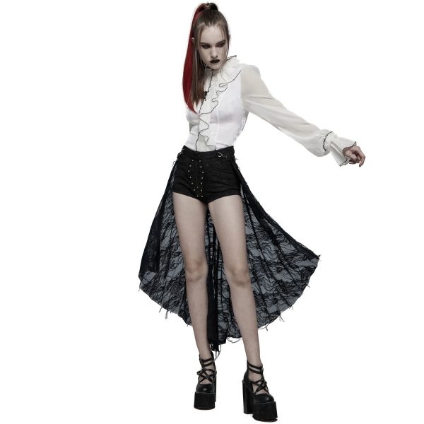 PUNK RAVE Short Avec Sur-Jupe Amovible ‘Coffin’ Noir garantis authentique 3