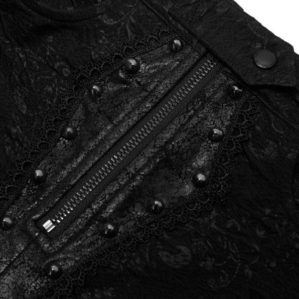 PUNK RAVE Short Avec Sur-Jupe Amovible ‘Coffin’ Noir garantis authentique 13