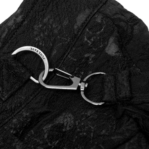 PUNK RAVE Short Avec Sur-Jupe Amovible ‘Coffin’ Noir garantis authentique 14