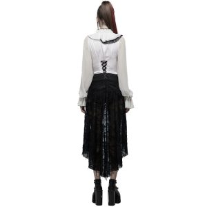 PUNK RAVE Short Avec Sur-Jupe Amovible ‘Coffin’ Noir garantis authentique 20