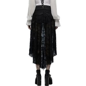 PUNK RAVE Short Avec Sur-Jupe Amovible ‘Coffin’ Noir garantis authentique 28