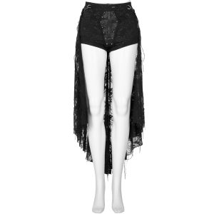 PUNK RAVE Short Avec Sur-Jupe Amovible ‘Coffin’ Noir garantis authentique 30
