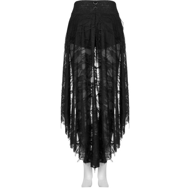 PUNK RAVE Short Avec Sur-Jupe Amovible ‘Coffin’ Noir garantis authentique 10