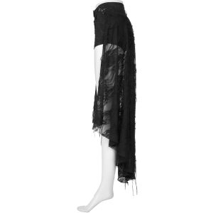 PUNK RAVE Short Avec Sur-Jupe Amovible ‘Coffin’ Noir garantis authentique 34