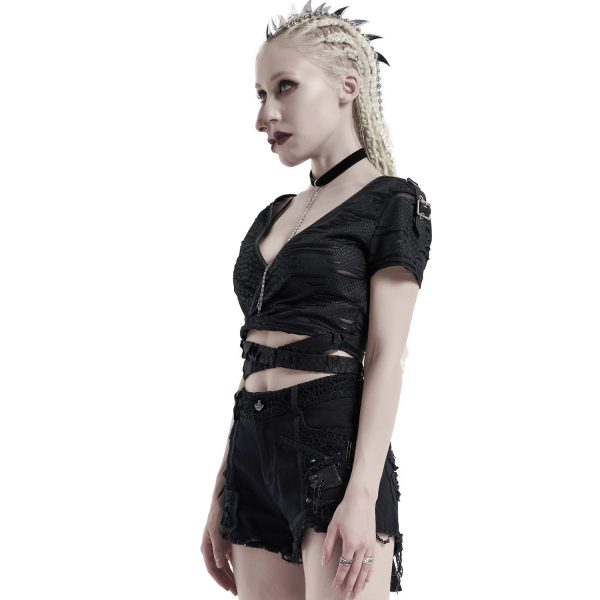 PUNK RAVE Short Gothique ‘Cassiopee’ Noir beauté 6