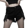 Boutique PUNK RAVE Short Gothique ‘Ragged’ Noir 35