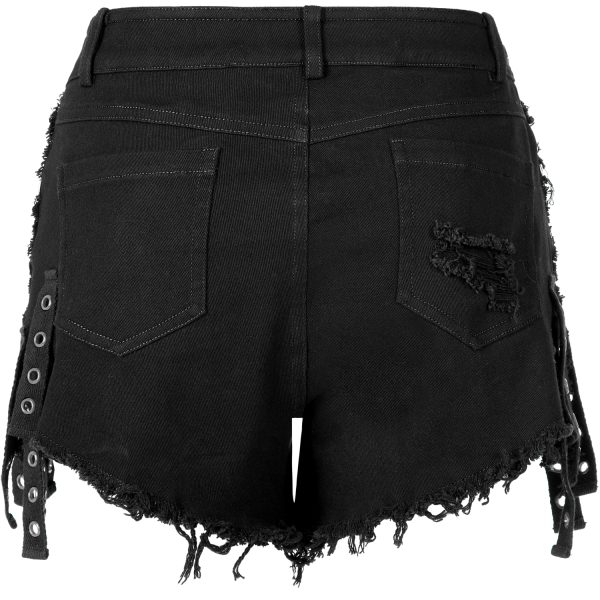 Boutique PUNK RAVE Short Gothique ‘Ragged’ Noir 14