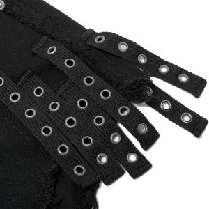 Boutique PUNK RAVE Short Gothique ‘Ragged’ Noir 50