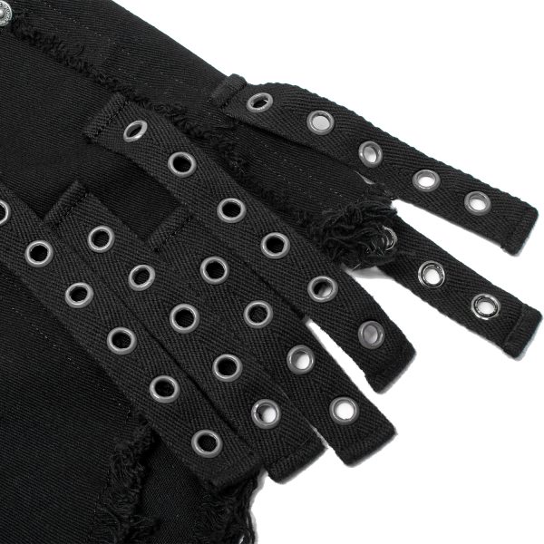 Boutique PUNK RAVE Short Gothique ‘Ragged’ Noir 17
