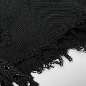 Boutique PUNK RAVE Short Gothique ‘Ragged’ Noir 54