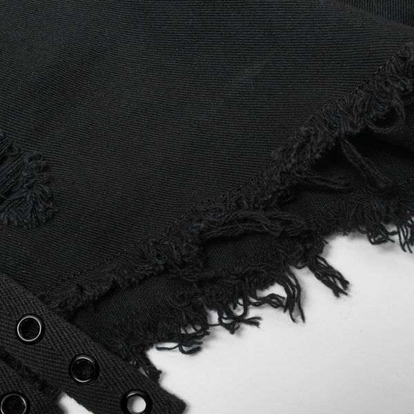 Boutique PUNK RAVE Short Gothique ‘Ragged’ Noir 19