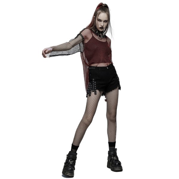 Boutique PUNK RAVE Short Gothique ‘Ragged’ Noir 4