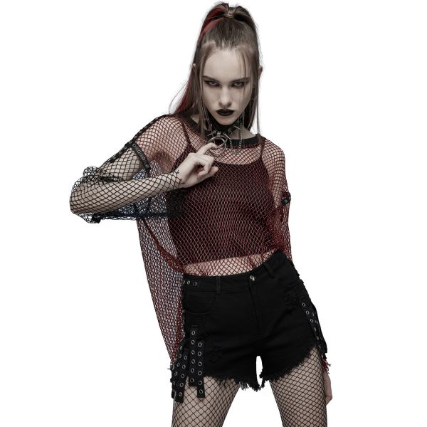 Boutique PUNK RAVE Short Gothique ‘Ragged’ Noir 5