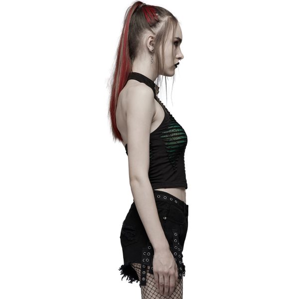 Boutique PUNK RAVE Short Gothique ‘Ragged’ Noir 8