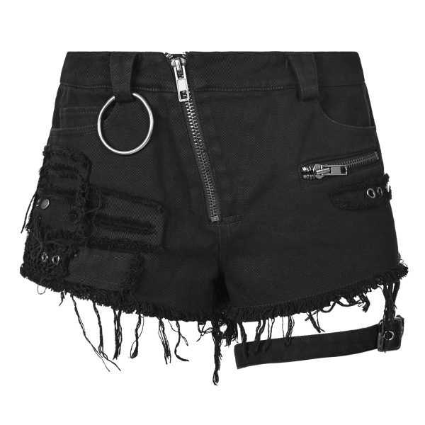 vente luxe pas cher PUNK RAVE Short Gothique ‘Tank Girl’ Noir 7