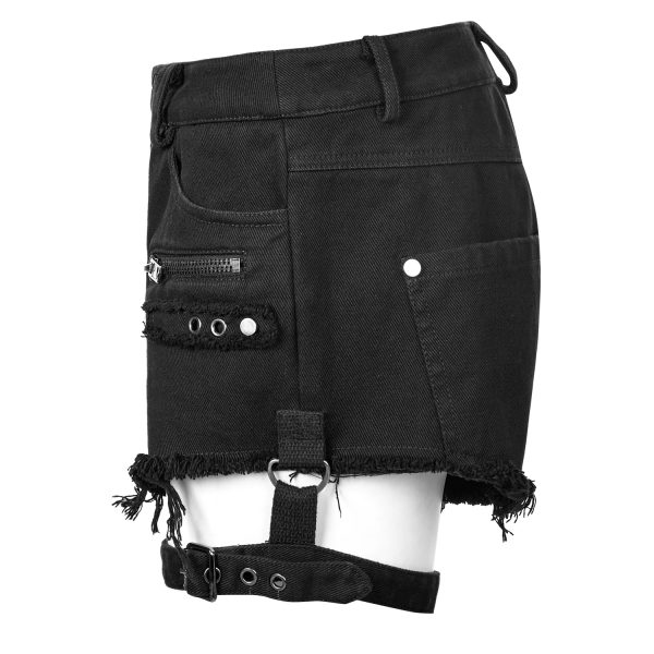 vente luxe pas cher PUNK RAVE Short Gothique ‘Tank Girl’ Noir 9