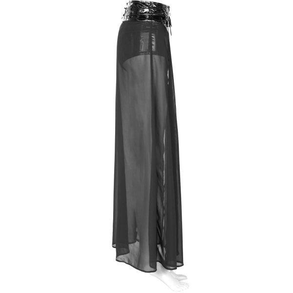 haute qualité PUNK RAVE Short-Jupe ‘Mortifera’ En Simili Cuir Noir 14