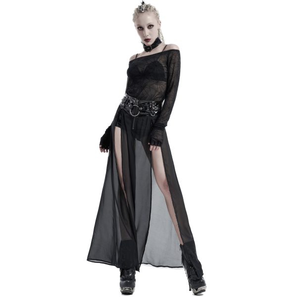 haute qualité PUNK RAVE Short-Jupe ‘Mortifera’ En Simili Cuir Noir 5