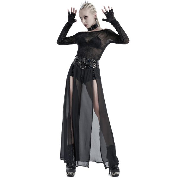 haute qualité PUNK RAVE Short-Jupe ‘Mortifera’ En Simili Cuir Noir 7
