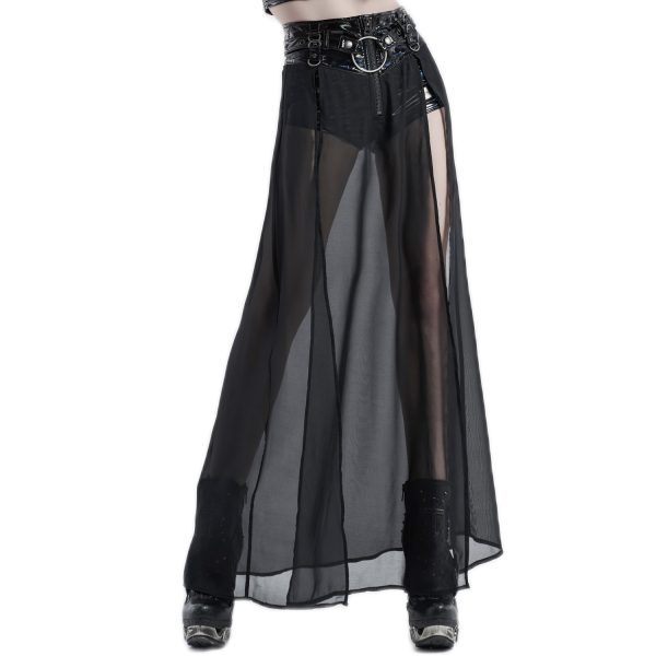 haute qualité PUNK RAVE Short-Jupe ‘Mortifera’ En Simili Cuir Noir 1