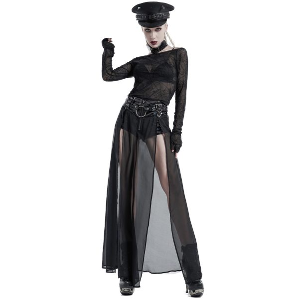 haute qualité PUNK RAVE Short-Jupe ‘Mortifera’ En Simili Cuir Noir 9