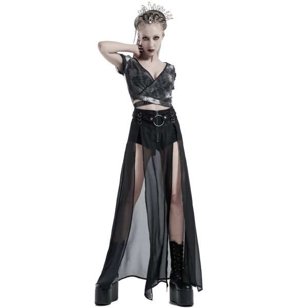 PUNK RAVE Short-Jupe ‘Mortifera’ Noire a Prix Discount 3