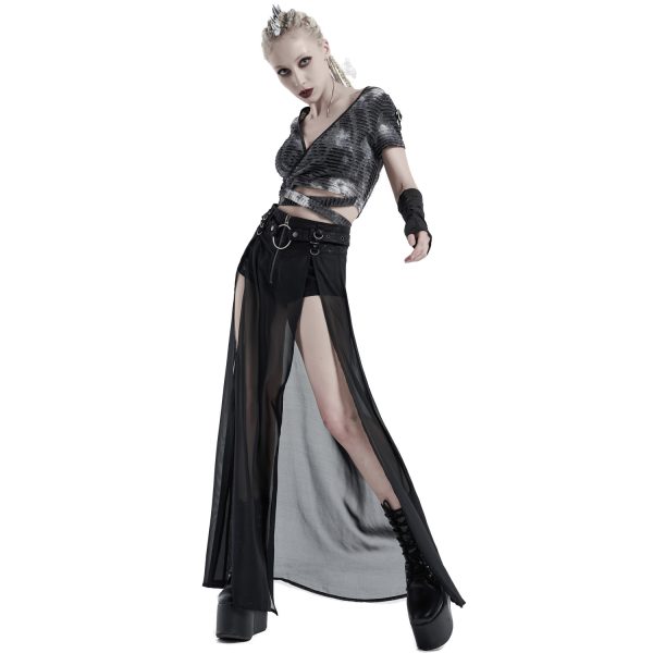 PUNK RAVE Short-Jupe ‘Mortifera’ Noire a Prix Discount 5
