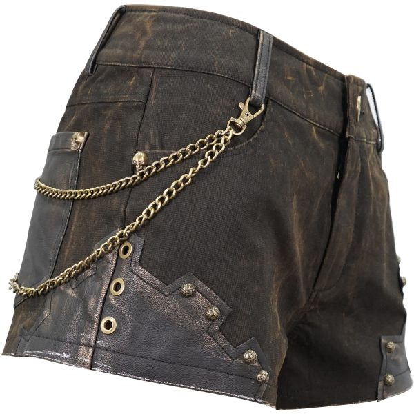 magasin paris DEVIL FASHION Short ‘Steampunk Gear’ Marron 16