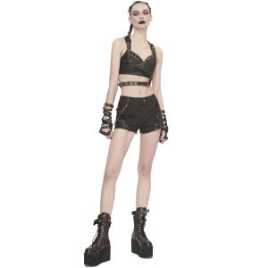 magasin paris DEVIL FASHION Short ‘Steampunk Gear’ Marron 34