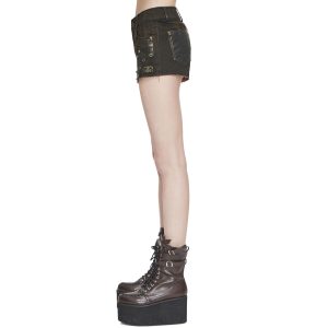 magasin paris DEVIL FASHION Short ‘Steampunk Gear’ Marron 40