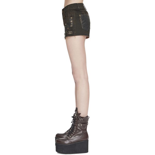 magasin paris DEVIL FASHION Short ‘Steampunk Gear’ Marron 11