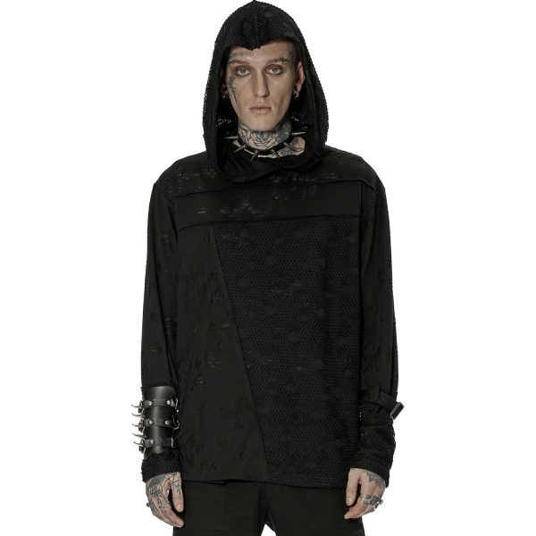 Meilleur Service PUNK RAVE Sweat à Capuche ‘Cynfael’ Noir 3