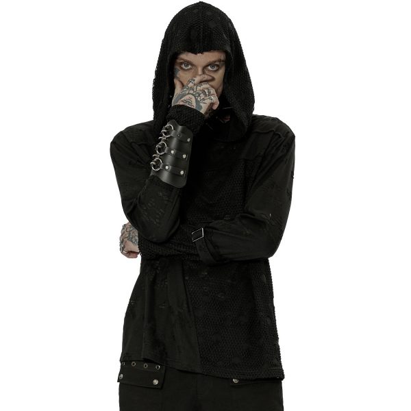 Meilleur Service PUNK RAVE Sweat à Capuche ‘Cynfael’ Noir 5