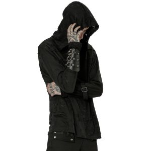 Meilleur Service PUNK RAVE Sweat à Capuche ‘Cynfael’ Noir 25